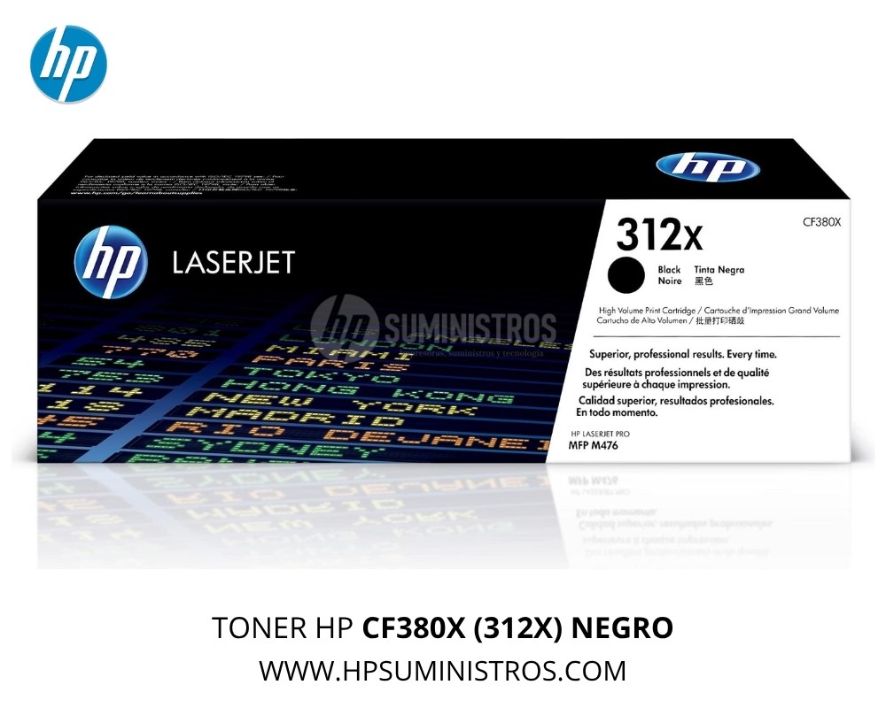 TONER HP CF380X (312X)NEGRO - L.J. M476dn/ M476dw/ M476nw 4.4K PG