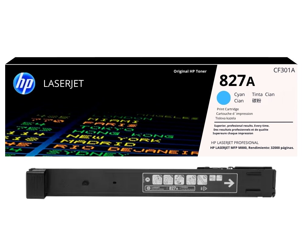 TONER HP 827A (CF301A) CYAN | 32,000 Páginas L.J. M855 / MFP M880 - Original