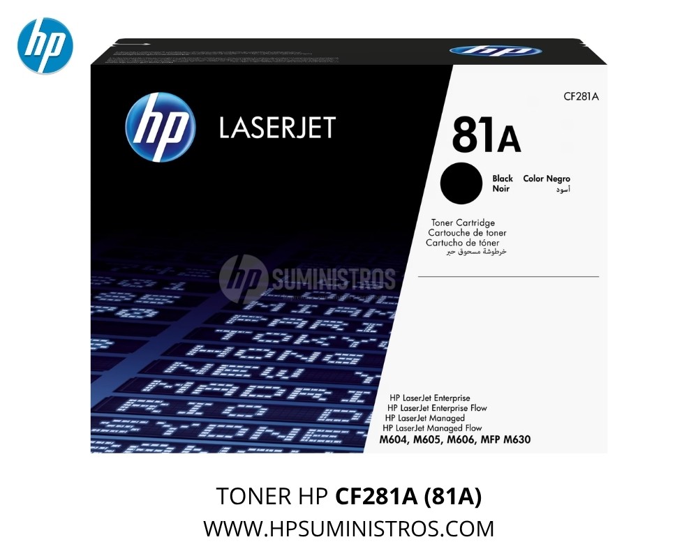 TONER HP CF281A (81A) MFP 606,MFP M630 - NEGRO 10.5K PAG