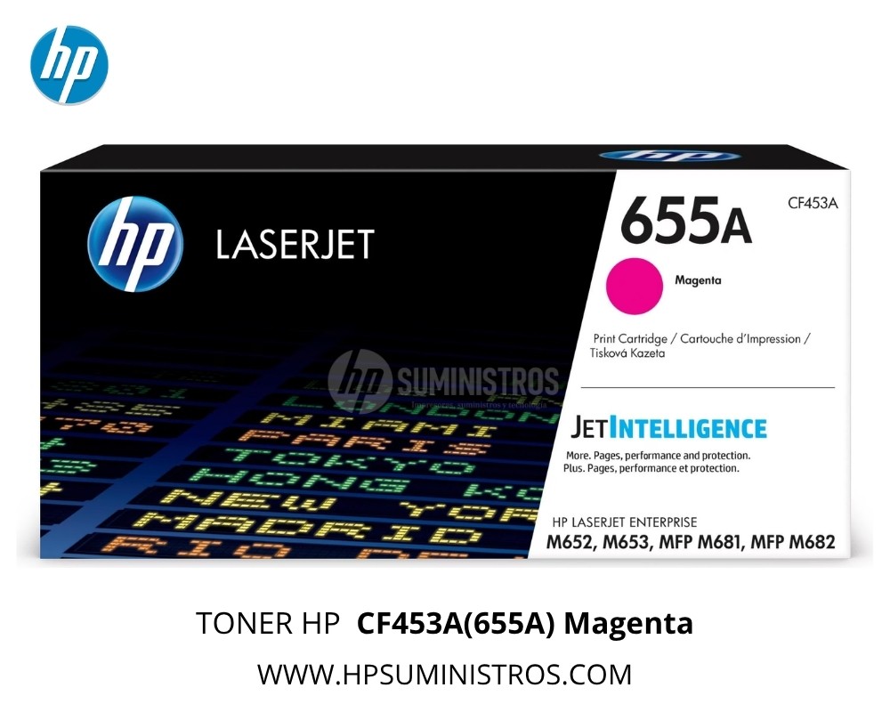 TONER HP 655A (CF453A)MAGENTA | 10,500 Páginas L.J. Enterprise M652 / M681 Original