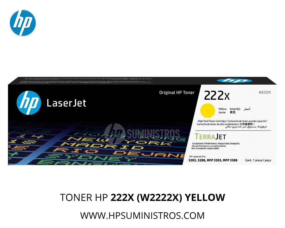 TONER HP 222X (W2222X) YELLOW- HP L.J. Pro 4201, 4202, MFP 4301