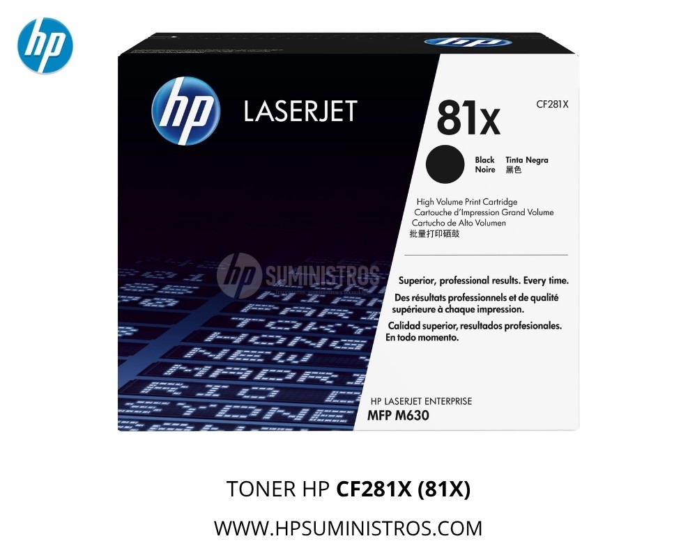 TONER HP CF281X (81X) MFP M630 NEGRO 25K PAG.