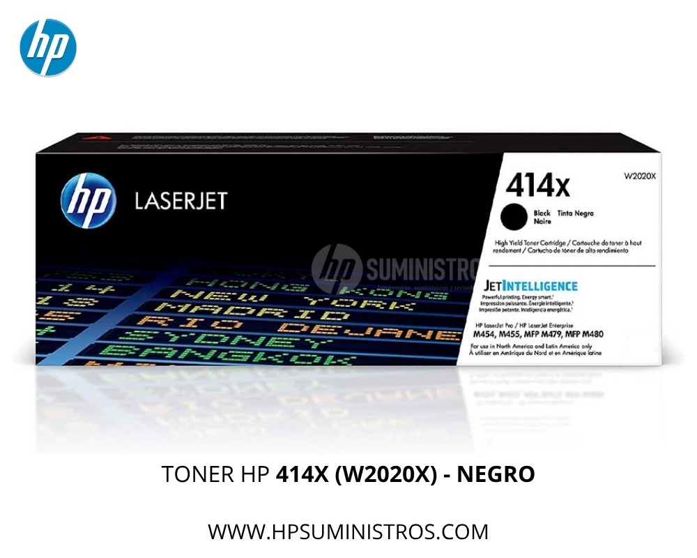 Tóner Original HP 414X (W2020X) - Negro - HP L.J. Pro M454, M454dw.