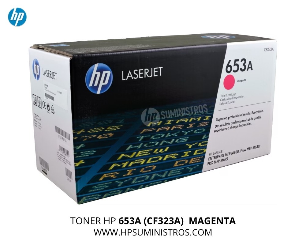 TONER HP 653A (CF323A) MAGENTA Original | 11,500 Páginas L.J. M651 / MFP M680