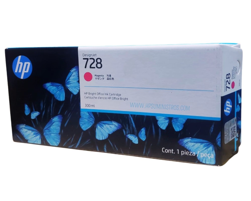 TINTA HP 728 Magenta XL (F9K16A) 300ml Original | DesignJet T730/T830