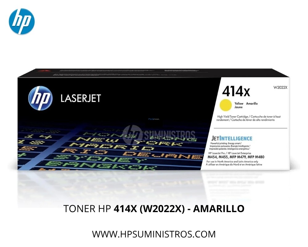 Tóner Original HP 414X (W2022X) - AMARILLO- HP L.J. Pro M454, M454dw.