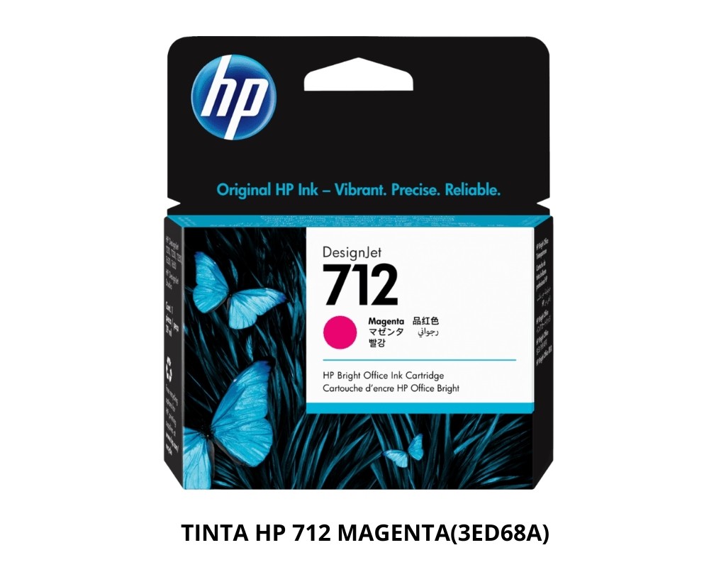 TINTA HP 712 MAGENTA(3ED68A)29 ml / para Plotter DesignJet T650 T250 ORIGINAL