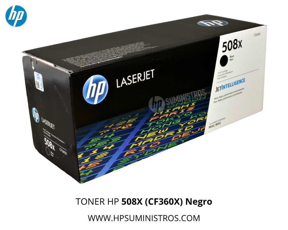 TONER HP 508X (CF360X)  NEGROAlto Rendimiento | M553 M577
