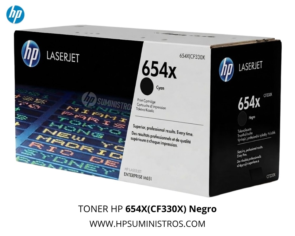 TONER HP 654X(CF330X)Negro  Original | 20,500 Páginas | L.J.  M651dn/ M651xh