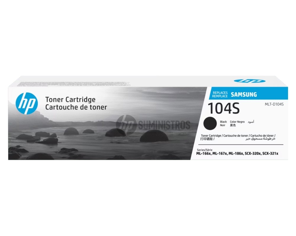 TONER SAMSUNG MLT-D104S (HP SU750A) NEGRO Para Samsung ML-1660 y SCX-3200. 1,5k páginas.