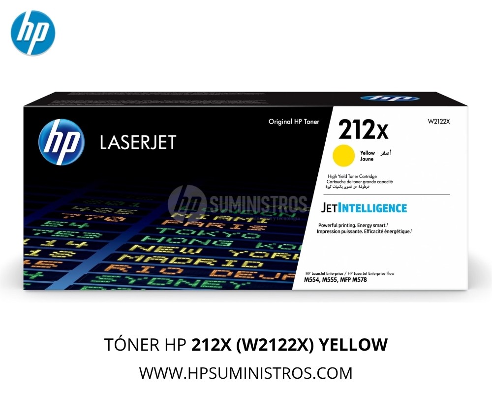 Tóner HP 212X (W2122X) YELLOW M554dn, M555dn, M555x - 10,000 Páginas