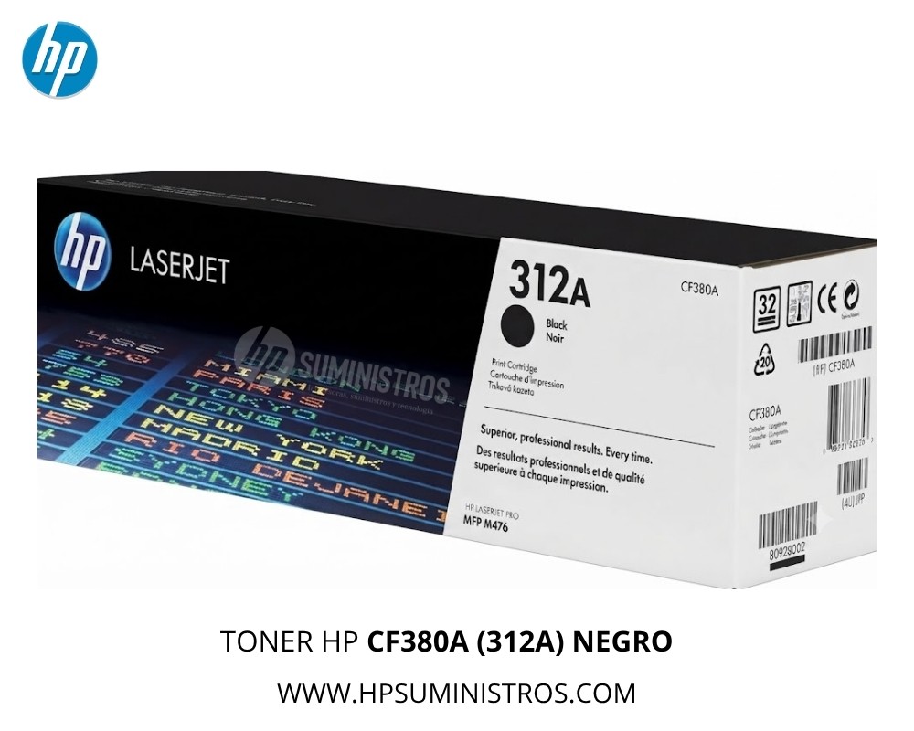 TONER HP CF380A (312A)NEGRO - L.J. M476dn/ M476dw/ M476nw  2.4K PG