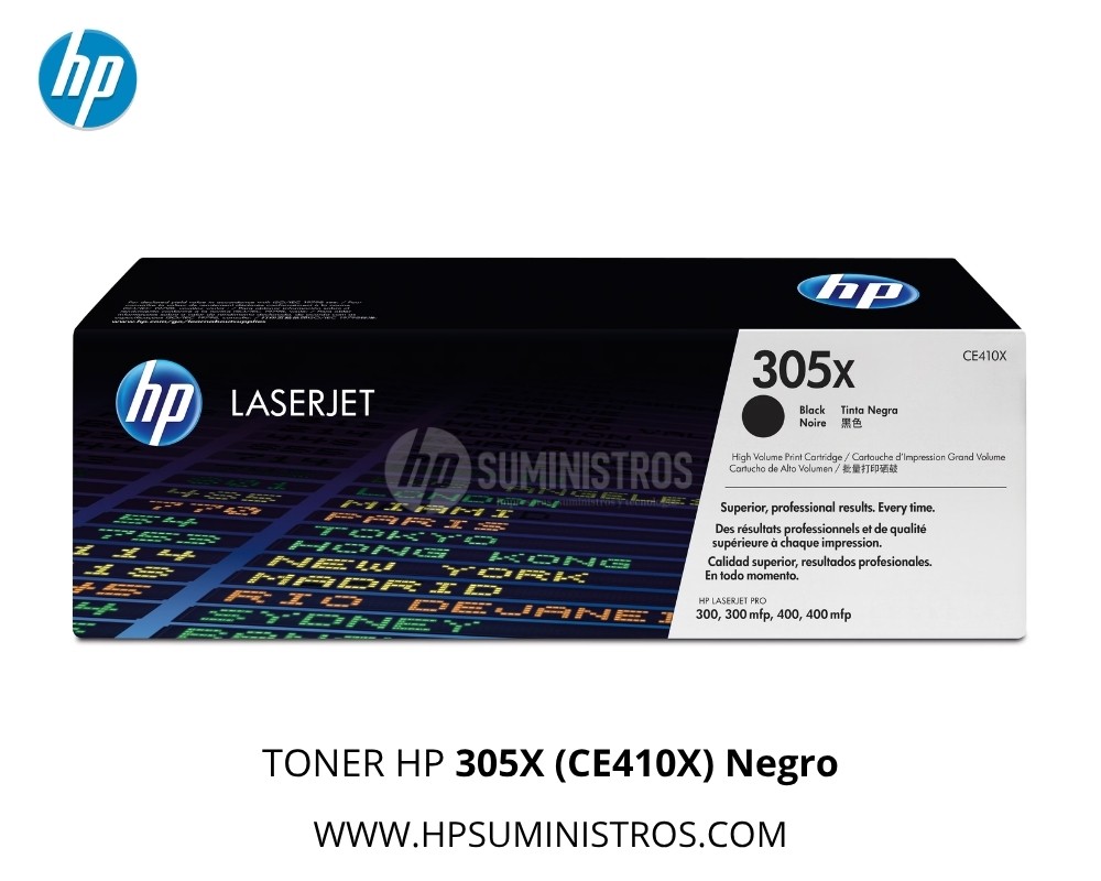 TONER HP 305X (CE410X) NEGRO Alto Rendimiento | M451dn M475dn