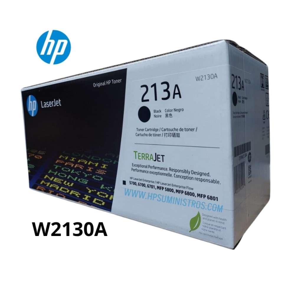 TONER HP 213A W2130A NEGRO 3,500 PGS