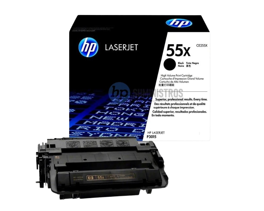 TONER HP CF255X (55X) NEGRO , LASERJET P3011/P3015 -12,5K PAGINAS