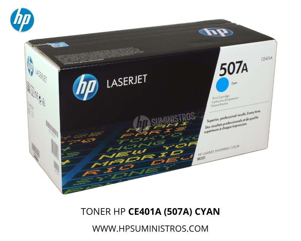 Tóner HP CE401A (507A) CYAN LaserJet para M551, M575 (Original)