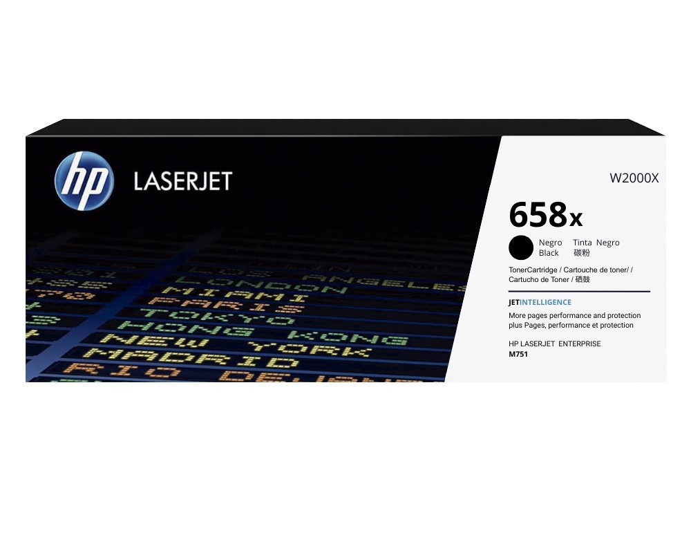 TONER HP 658X (W2000X) NEGRO. 33,000 páginas. HP Color L.J. Ent. M751dn y M751n.