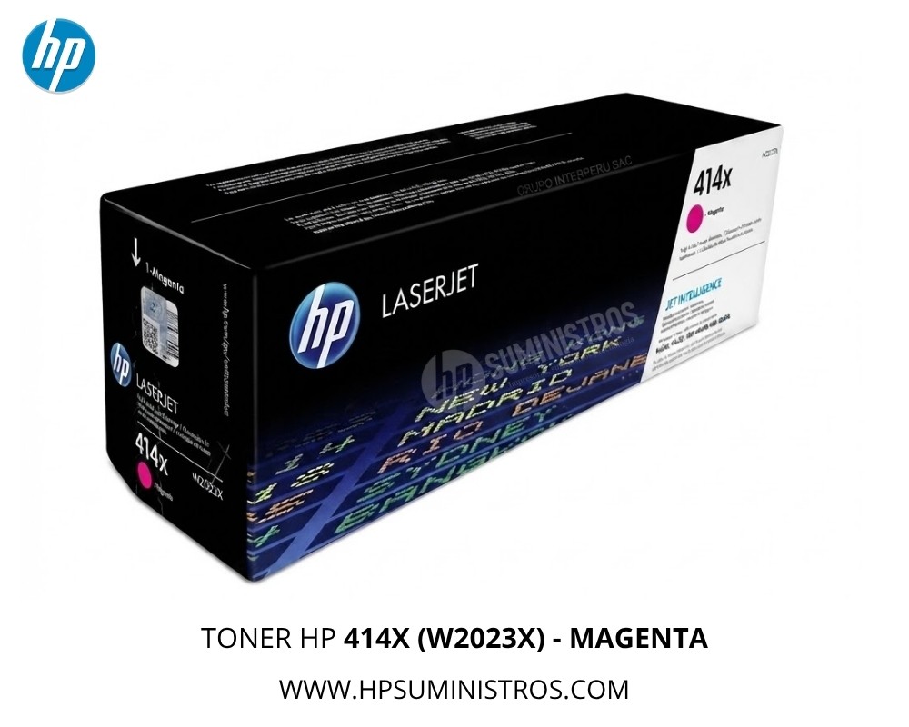 Tóner Original HP 414X (W2023X) - MAGENTA- HP L.J. Pro M454, M454dw.