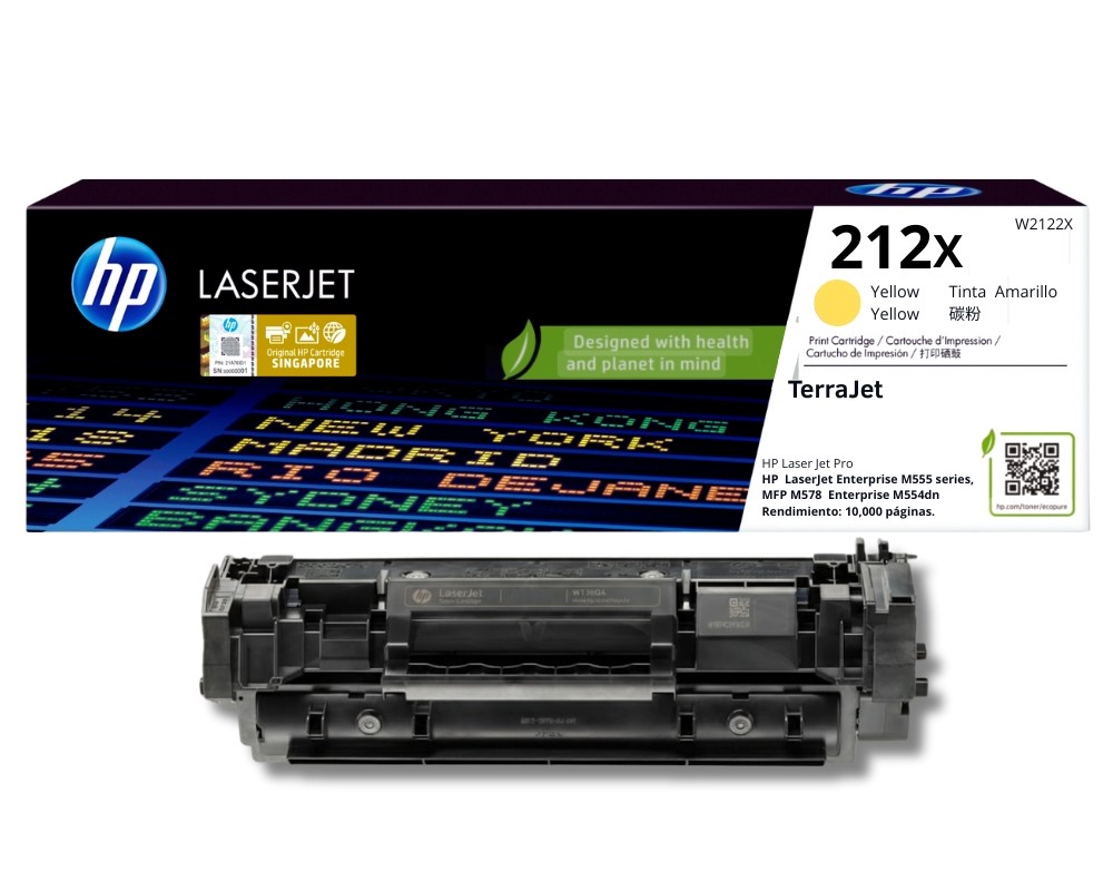Tóner HP 212X (W2122X) YELLOW M554dn, M555dn, M555x - 10,000 Páginas