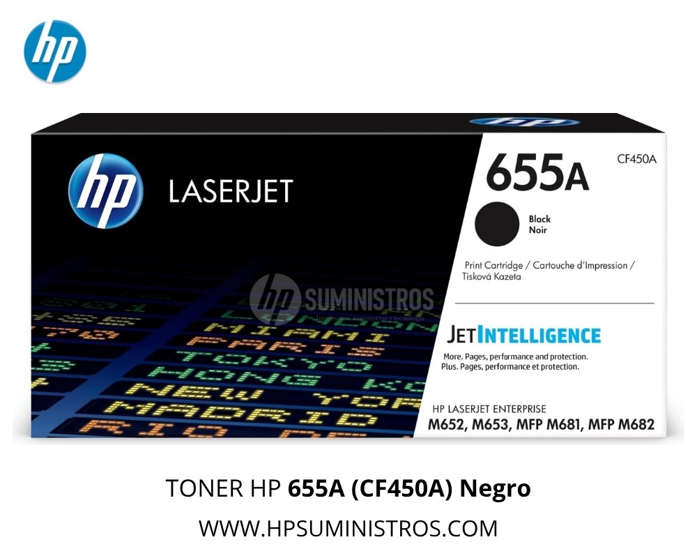 TONER HP 655A (CF450A)Negro  | 12,500 Páginas L.J. Enterprise M652 / M681 Original