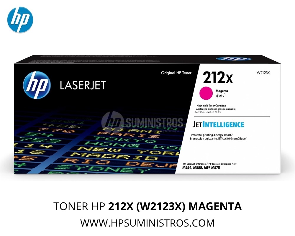 TONER HP 212X (W2123X) MAGENTA- M554dn, M555dn, M555x - 10,000 Páginas