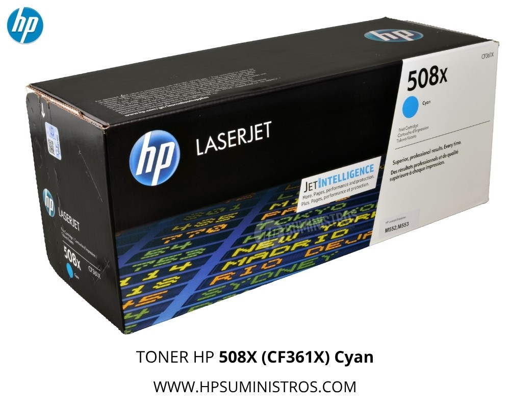 TONER HP 508X (CF361X) Cyan Alto Rendimiento | M553dn M577f