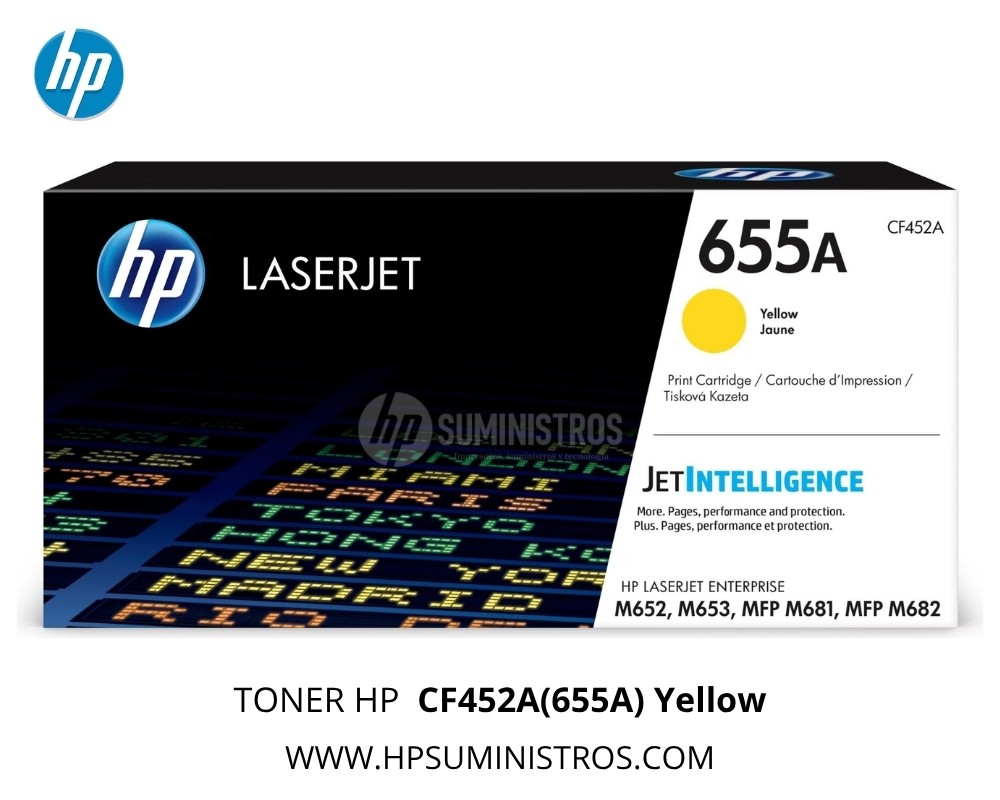 TONER HP 655A (CF452A)YELLOW | 10,500 Páginas L.J. Enterprise M652 / M681 Original