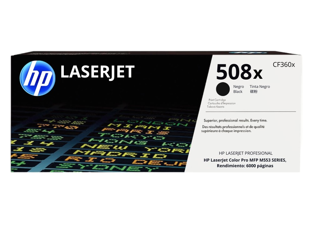 TONER HP CF360X (508X)NEGRO -  MFP M553 - 12.500 PAGINAS