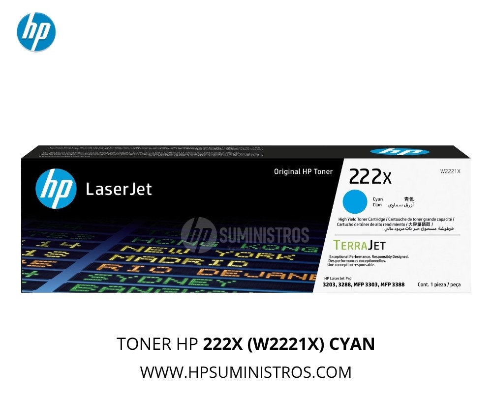 TONER HP 222X (W2221X) CYAN- HP L.J. Pro 4201, 4202, MFP 4301
