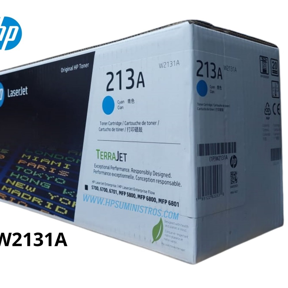 TONER HP 213A LJ ENT. 5700, 6700, 6701, 5800, 6800, 6801 CYAN
